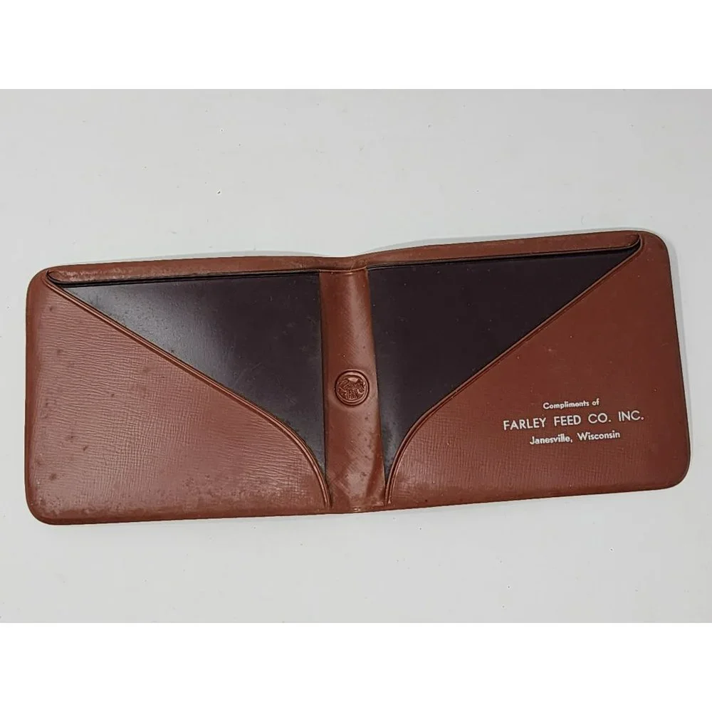 Vintage Remelon Made Mens Wallet With Remelon And Feed Co Advertisement‎